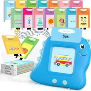 Little Blue Dinosaur [112 cards] Bilingual Early Learning Flash Card Reader - Interactive Audio Toy for Toddlers