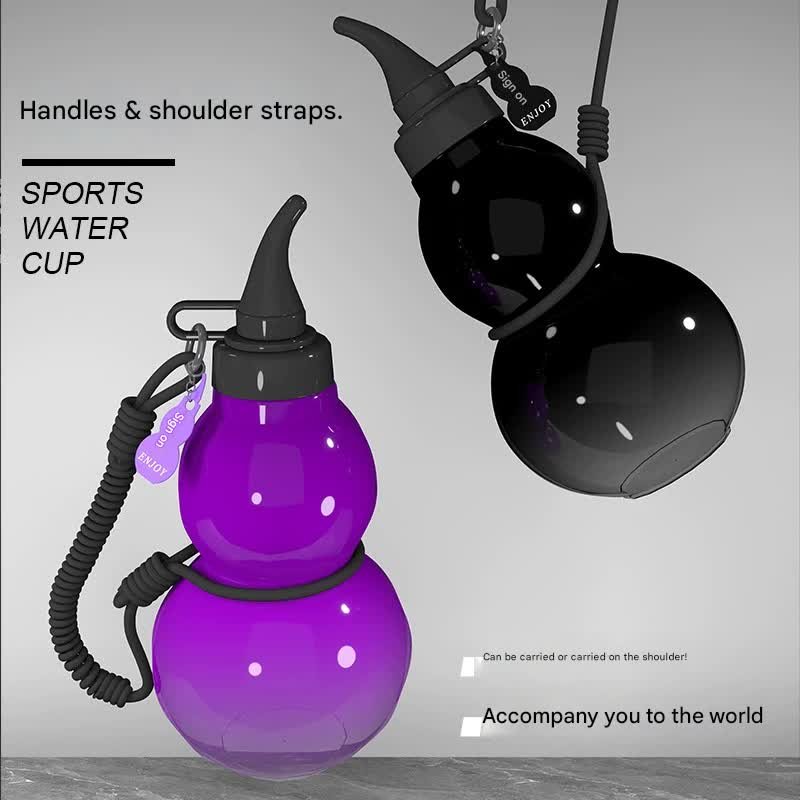 Unique Gourd-Shaped Sports Water Bottle - 800ml Tritan Material, Leakproof with Carry Strap(purple) - V888-ELOSUNG29816 Unique Gourd-Shaped Sports Water Bottle - 800ml Tritan Material, Leakproof with Carry Strap(purple) - Image 3