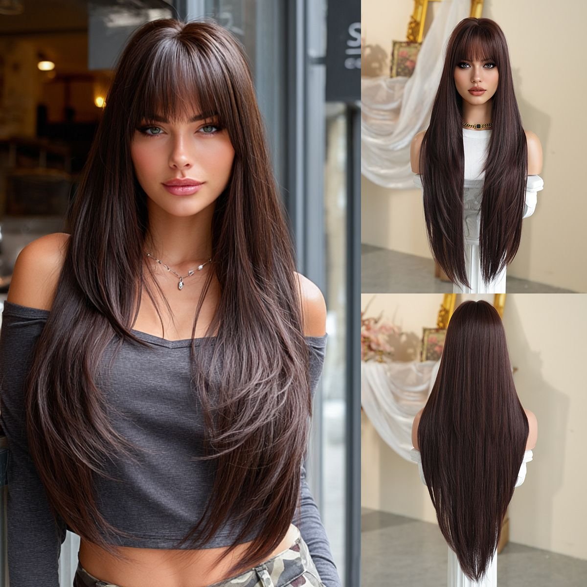 High-Density Synthetic Wig Heat-Resistant Wig Tea-Colored Wig Long Straight Wig - Dark Sand Gold - Size 85cm-33inch - V1102-108-24340-DAR-85CM-33INCH High-Density Synthetic Wig Heat-Resistant Wig Tea-Colored Wig Long Straight Wig - Dark Sand Gold - Size 85cm-33inch - Image 9