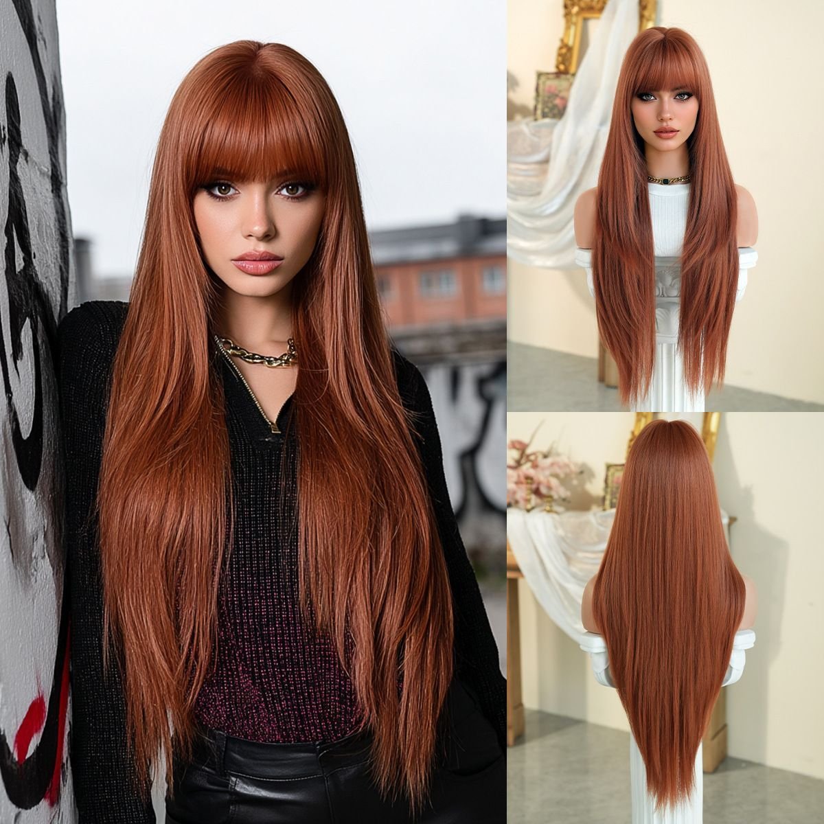 High-Density Synthetic Wig Heat-Resistant Wig Tea-Colored Wig Long Straight Wig - Dark Sand Gold - Size 85cm-33inch - V1102-108-24340-DAR-85CM-33INCH High-Density Synthetic Wig Heat-Resistant Wig Tea-Colored Wig Long Straight Wig - Dark Sand Gold - Size 85cm-33inch - Image 11