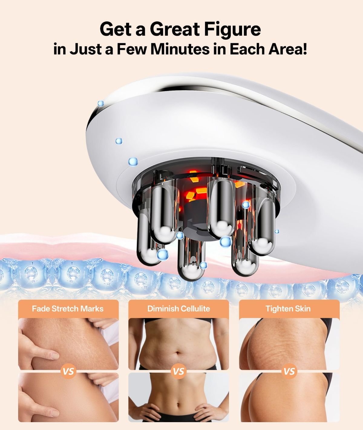 Body Sculpting Machine with Red Light Therapy for Face & Body, Cupping Therapy, Electric Cellulite Massage Tool with 2 Cups, Gift for Women - Black - Size 14cm - V1107-110-39652-BLK-14CM Body Sculpting Machine with Red Light Therapy for Face & Body, Cupping Therapy, Electric Cellulite Massage Tool with 2 Cups, Gift for Women - Black - Size 14cm - Image 6