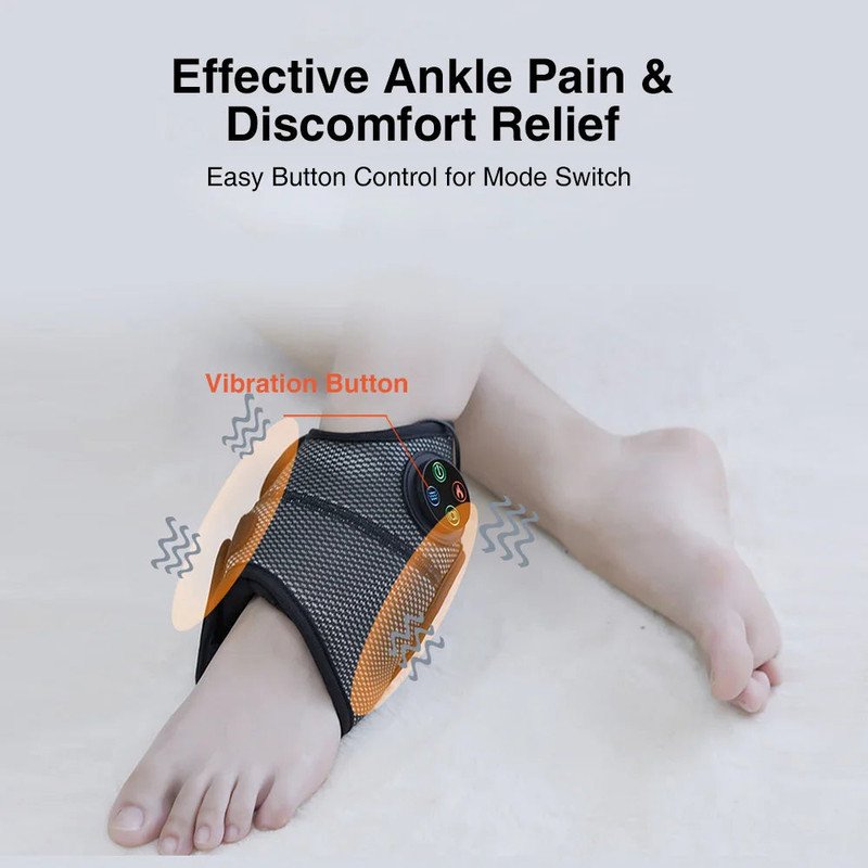 Electric Foot Ankle Massager with Heat Black