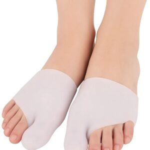 Silicone Gel Sock Toe Corrector | Toe Separator | Hallux Valgus | Straighten Big Toe | Shock Absorbing | Gel Sock | White | 1 Pair