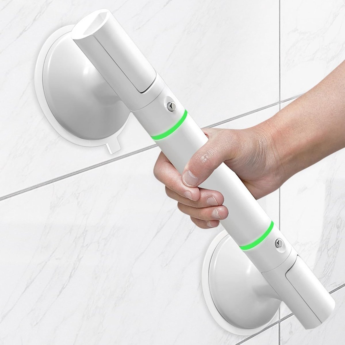 Bathroom Grab Bar 35 cm - Bath Grab Bar - Shower Grab Bar - Fluorescent - Bathroom and Shower Grab Bar with Suction Cup - Moisture-Resistant - Safety Grab Bar - Handle for the Elderly and Children - Handle / Wall Grab Bar for Bathroom / Shower / Toilet - - V1188-MS101-01982-1 Bathroom Grab Bar 35 cm - Bath Grab Bar - Shower Grab Bar - Fluorescent - Bathroom and Shower Grab Bar with Suction Cup - Moisture-Resistant - Safety Grab Bar - Handle for the Elderly and Children - Handle / Wall Grab Bar for Bathroom / Shower / Toilet - - Image 2