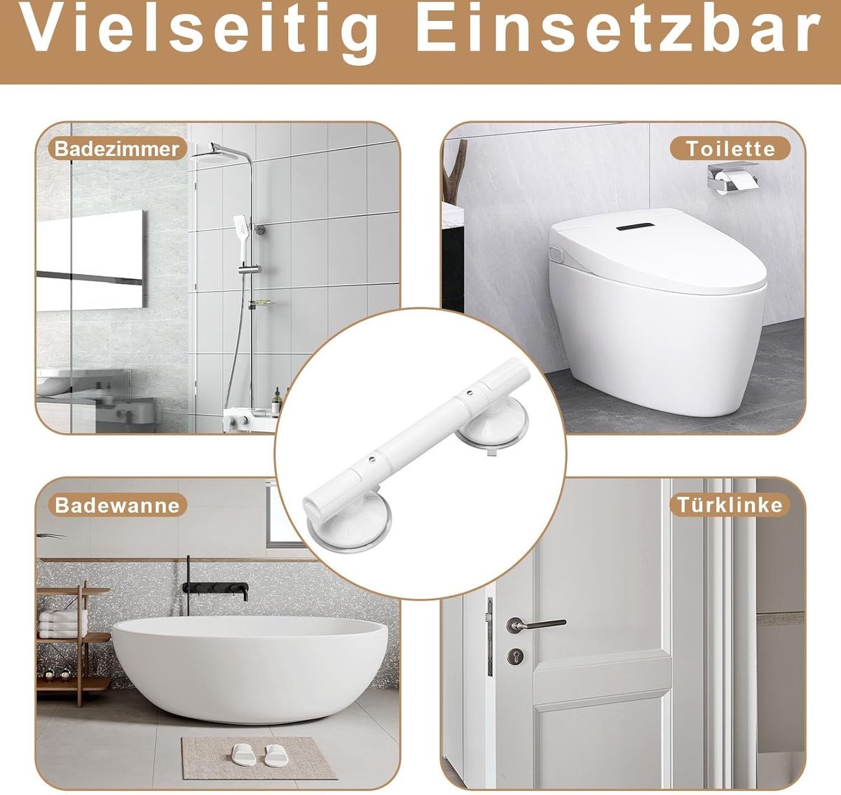 Bathroom Grab Bar 35 cm - Bath Grab Bar - Shower Grab Bar - Fluorescent - Bathroom and Shower Grab Bar with Suction Cup - Moisture-Resistant - Safety Grab Bar - Handle for the Elderly and Children - Handle / Wall Grab Bar for Bathroom / Shower / Toilet - - V1188-MS101-01982-1 Bathroom Grab Bar 35 cm - Bath Grab Bar - Shower Grab Bar - Fluorescent - Bathroom and Shower Grab Bar with Suction Cup - Moisture-Resistant - Safety Grab Bar - Handle for the Elderly and Children - Handle / Wall Grab Bar for Bathroom / Shower / Toilet - - Image 4