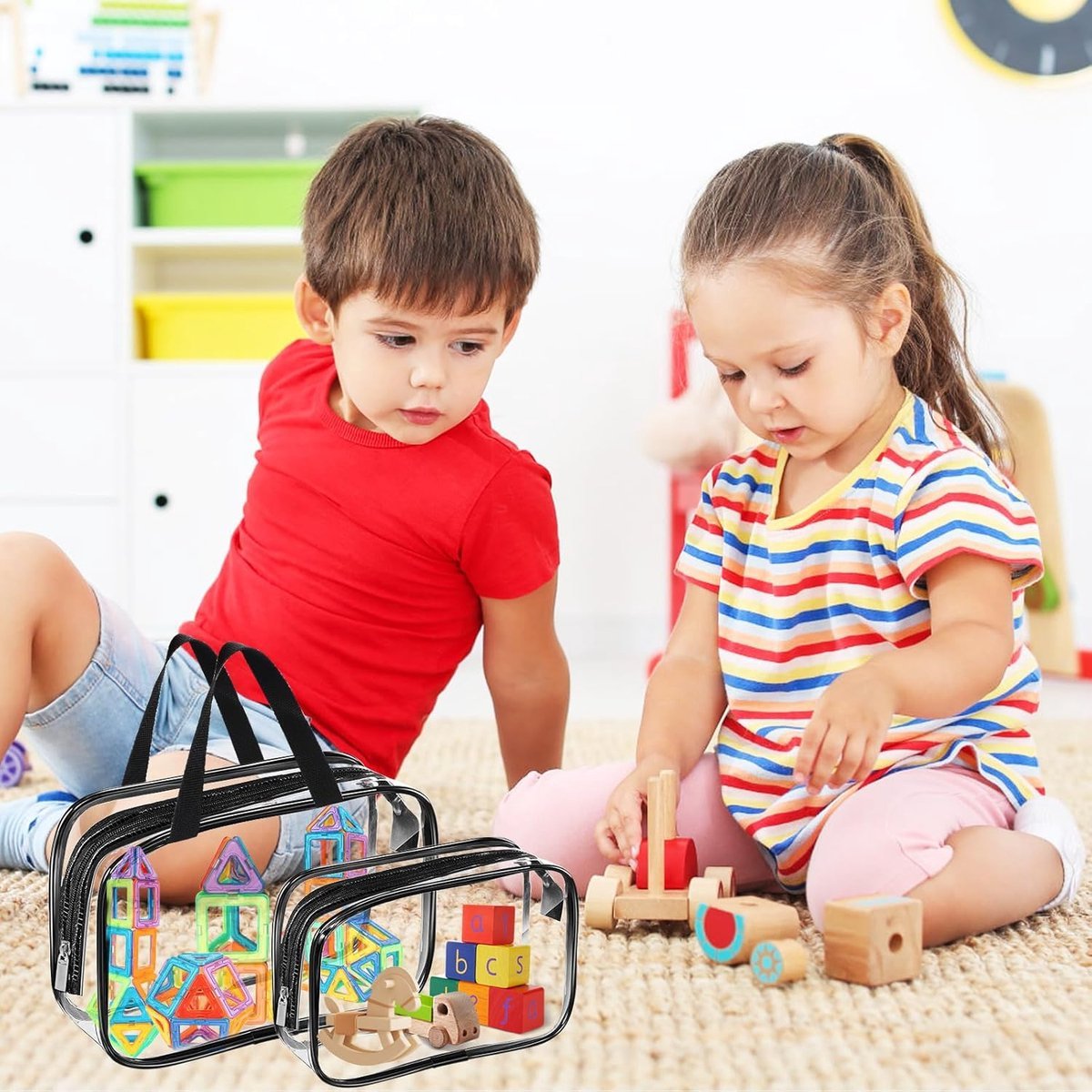 Toiletry Bag - Set of 3 - Transparent Toiletry Bag - Transparent Travel Set - Travel Toiletry Bag - Travel Bag - Make-Up Organizer - Cosmetic Bag Organizer - Make-Up Bag - Transparent Toiletry Bag - Waterproof - Hand - Hangable - Vacation - Travel - Women - V1188-MS101-02205-1 Toiletry Bag - Set of 3 - Transparent Toiletry Bag - Transparent Travel Set - Travel Toiletry Bag - Travel Bag - Make-Up Organizer - Cosmetic Bag Organizer - Make-Up Bag - Transparent Toiletry Bag - Waterproof - Hand - Hangable - Vacation - Travel - Women - Image 3