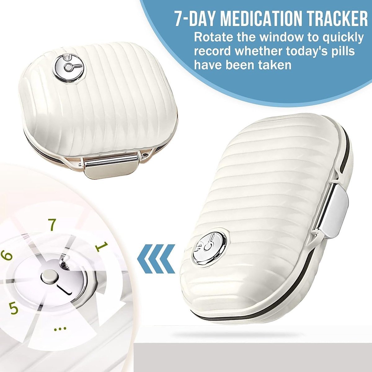 2-Piece 7-Day Pill Box - travel medicine boxes - 7-day medicine box - Medicine box with sturdy closure - Pill box - waterproof - for pills, storage, sorting and more - Pill boxes with 7 compartments - Portable - Large+Small - V1188-MS101-02840-1 2-Piece 7-Day Pill Box - travel medicine boxes - 7-day medicine box - Medicine box with sturdy closure - Pill box - waterproof - for pills, storage, sorting and more - Pill boxes with 7 compartments - Portable - Large+Small - Image 4