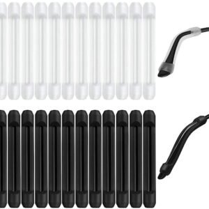 12 Pairs of Anti-Slip Ear Hooks - Glasses Temples - Anti-Slip Glasses Temples - Glasses Temples - Ear Covers - Glasses Cushions - Temple Protectors - Black and Transparent - Silicone - Anti-Slip - Glasses Accessories - 24 Pieces