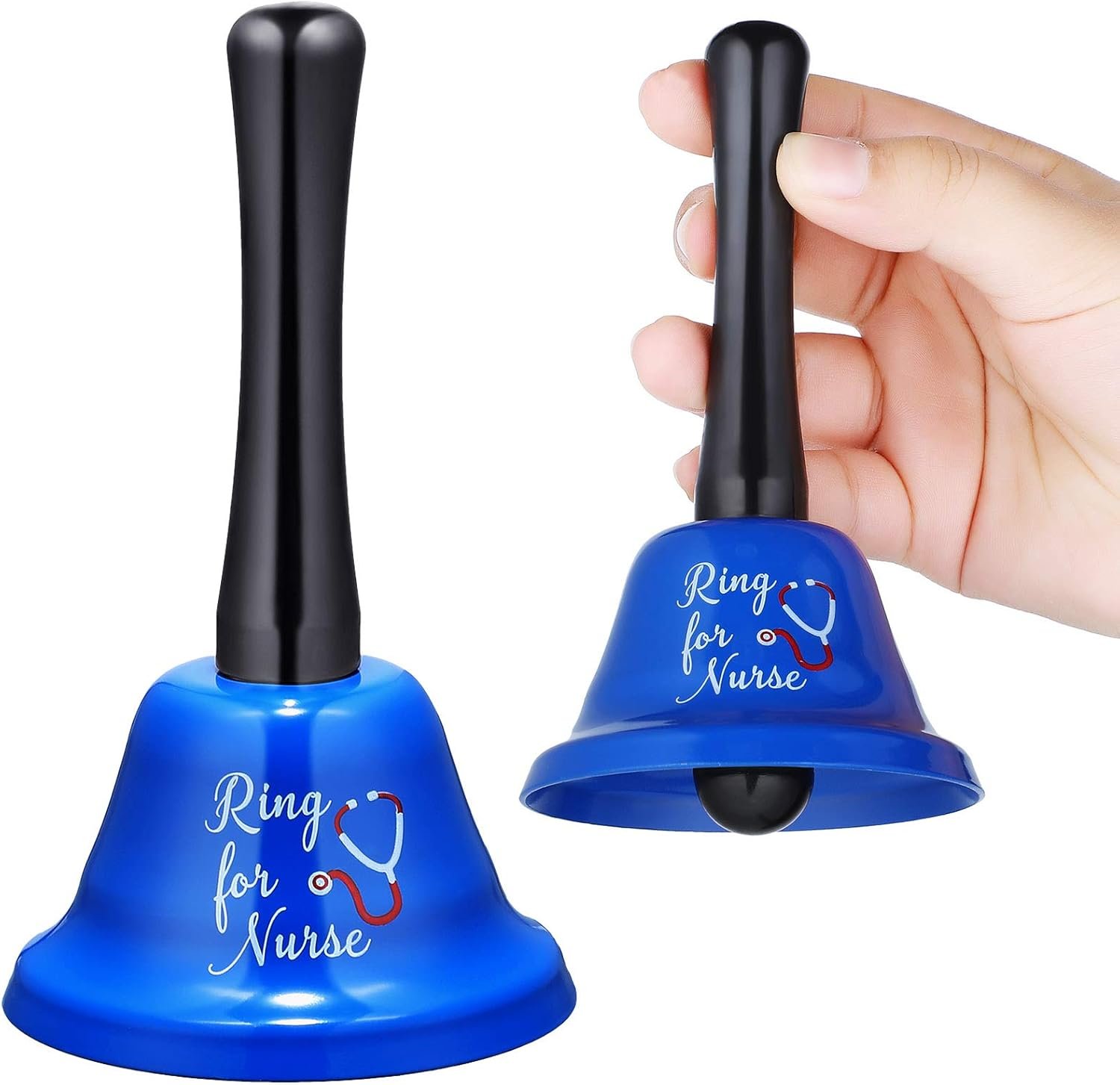 2 Pieces Ring for Nurse Bell Nurse Hand Call Bell Patient Alerting Bell Hand Ringing Alarm for Calling Attention Care Assistance Emergency - V1188-WTJ-AM-0005 2 Pieces Ring for Nurse Bell Nurse Hand Call Bell Patient Alerting Bell Hand Ringing Alarm for Calling Attention Care Assistance Emergency