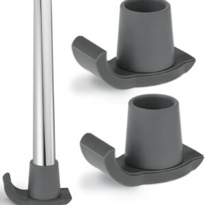 2 Pack Walker Glides Heavy Duty Walker Skis Glides for Folding Walkers, Universal Rubber Walker Sliders or Gliders for 1 Inch Tubes, Walker Accessories, Gray