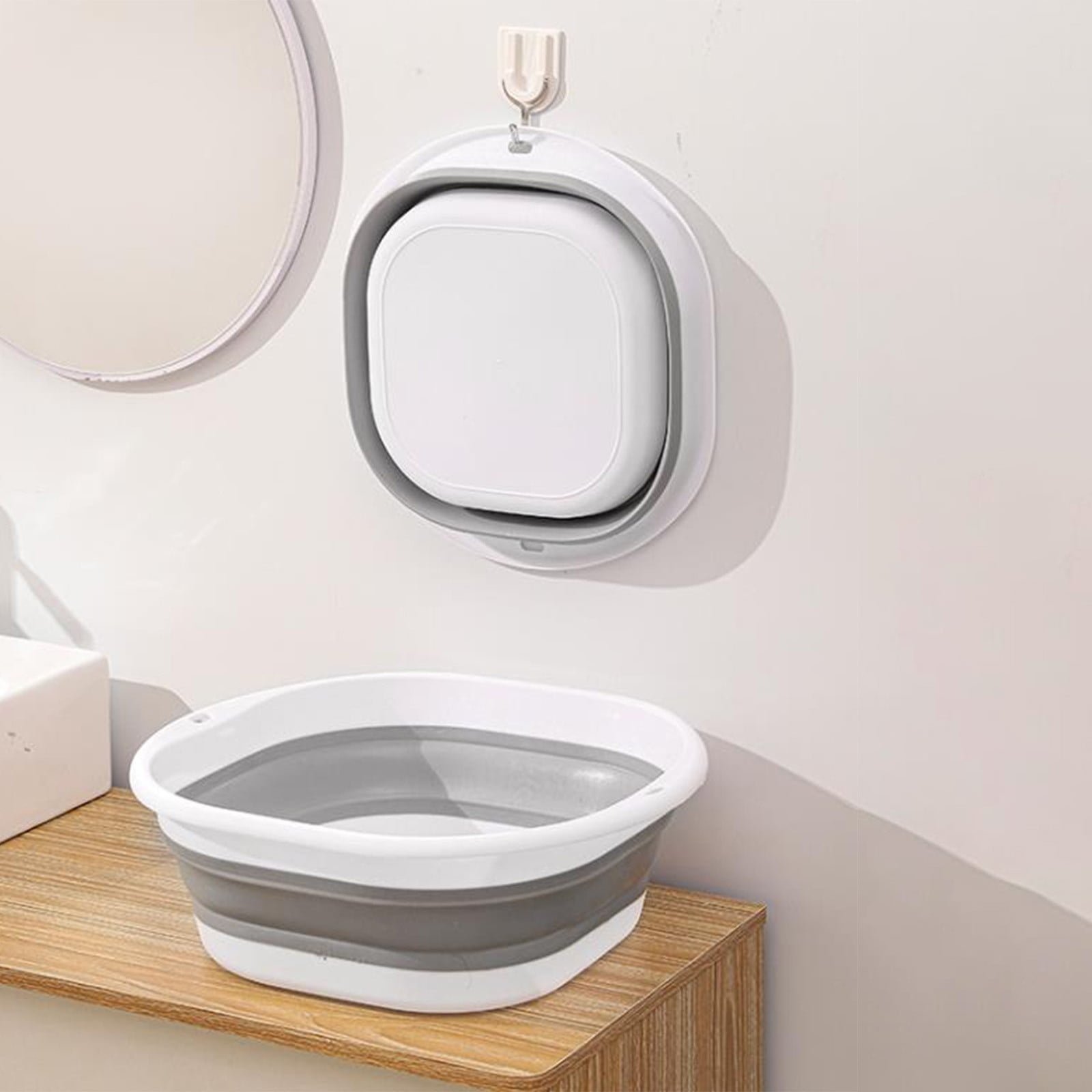 Foldable Massage Foot Bath Bucket with Retractable Design,Portable and Large Capacity for Home Use,Silicone Material with Anti-Slip Bottom,Heat Retention,Ideal for Relaxation and Spa. Gray - V1189-LWWAL-20260401-07130 Foldable Massage Foot Bath Bucket with Retractable Design,Portable and Large Capacity for Home Use,Silicone Material with Anti-Slip Bottom,Heat Retention,Ideal for Relaxation and Spa. Gray - Image 5
