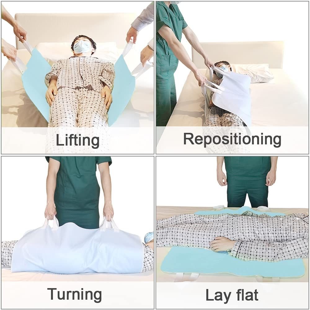 2 Pack Bed Pads for Incontinence Positioning Bed Pad with Handles for Lift and Transfer Reusable Waterproof Bed Pads Washable Incontinence Bed Pads for Elderly Hospital Home Care 36” × 34” - V1192-AZ-W-3603 2 Pack Bed Pads for Incontinence Positioning Bed Pad with Handles for Lift and Transfer Reusable Waterproof Bed Pads Washable Incontinence Bed Pads for Elderly Hospital Home Care 36” × 34” - Image 2