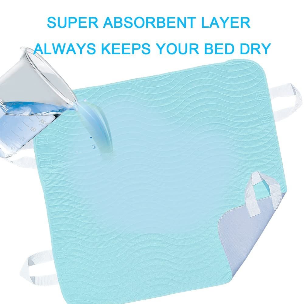 2 Pack Bed Pads for Incontinence Positioning Bed Pad with Handles for Lift and Transfer Reusable Waterproof Bed Pads Washable Incontinence Bed Pads for Elderly Hospital Home Care 36” × 34” - V1192-AZ-W-4765 2 Pack Bed Pads for Incontinence Positioning Bed Pad with Handles for Lift and Transfer Reusable Waterproof Bed Pads Washable Incontinence Bed Pads for Elderly Hospital Home Care 36” × 34” - Image 3