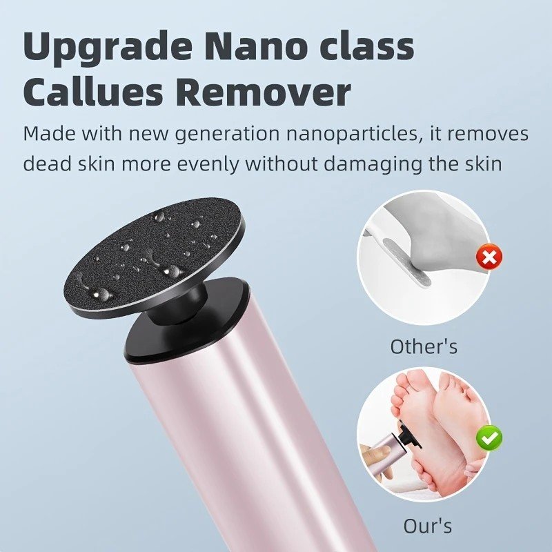 Grey Electric Foot File: 3-Speed Adjustable Nano-Level Filing, Type-C Fast Charge, Long Battery Life, Washable & Replaceable Heads, At-Home & Travel Foot Renewal Care - V1232-MQJ001 Grey Electric Foot File: 3-Speed Adjustable Nano-Level Filing, Type-C Fast Charge, Long Battery Life, Washable & Replaceable Heads, At-Home & Travel Foot Renewal Care - Image 4