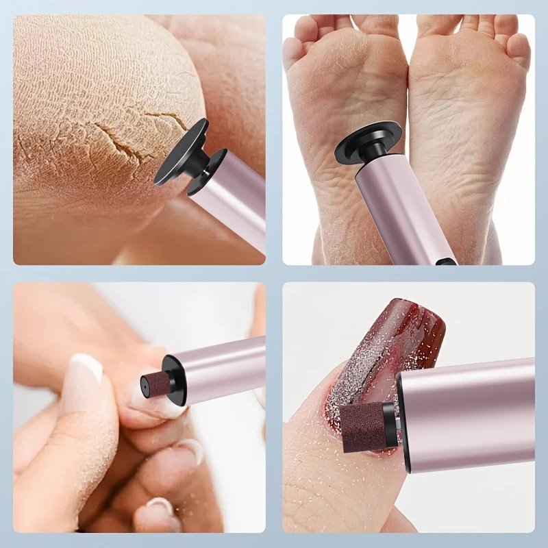 Grey Electric Foot File: 3-Speed Adjustable Nano-Level Filing, Type-C Fast Charge, Long Battery Life, Washable & Replaceable Heads, At-Home & Travel Foot Renewal Care - V1232-MQJ001 Grey Electric Foot File: 3-Speed Adjustable Nano-Level Filing, Type-C Fast Charge, Long Battery Life, Washable & Replaceable Heads, At-Home & Travel Foot Renewal Care - Image 5