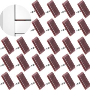 100 Pcs Tack-in Drawer Glides, Furniture Glide Tack with Nail, Dresser Drawer Protector for Repairing (Brown)