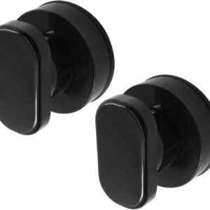 2 Pack Powerful Suction Cup Glass Mirror Door Handle, Refrigerator Drawer Bathroom Suction Cup Wall Armrest, Bathtub Shower Handle Kitchen Drawer Cabinet Knob Suction Cup, Black