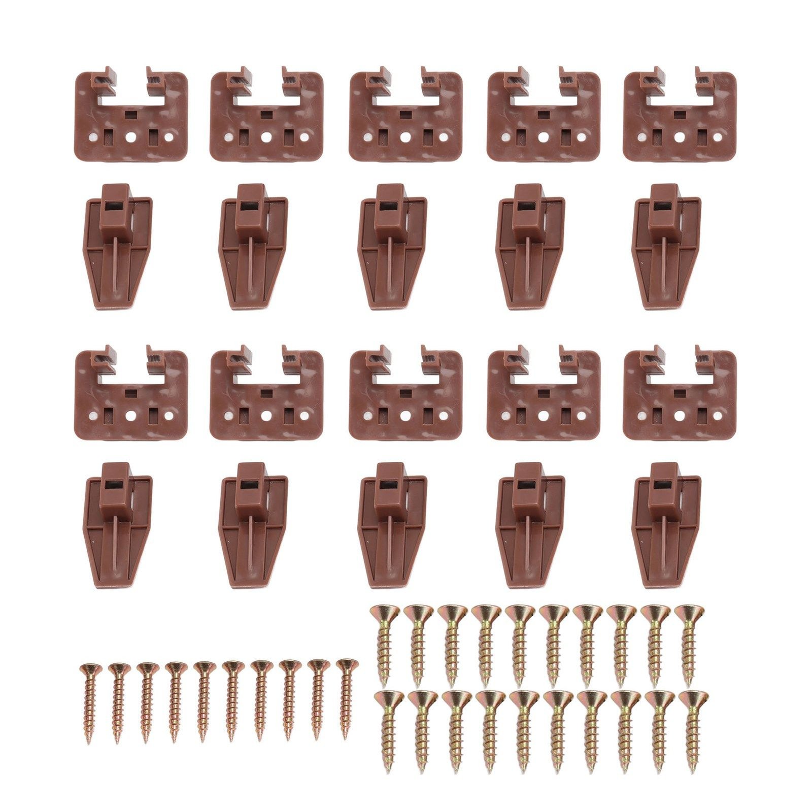 10 Pack Drawer Track Guide and Glides Dresser Center Mount Plastic Drawer Slides Replacement Parts with Screws for Furniture Drawer System