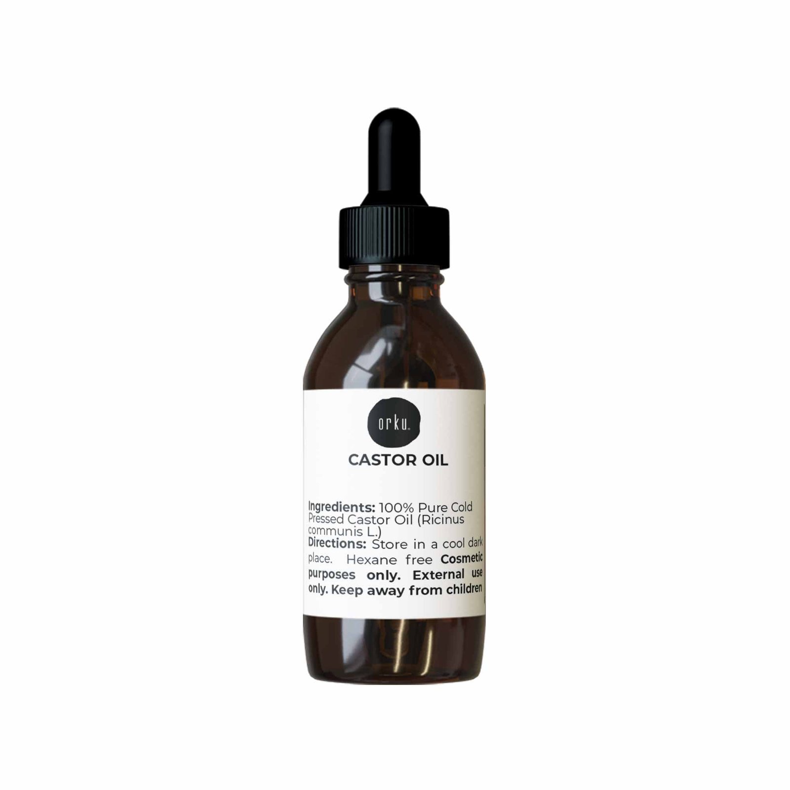 Orku 25ml Castor Oil + Dropper - Hexane Free Cold Pressed Virgin
