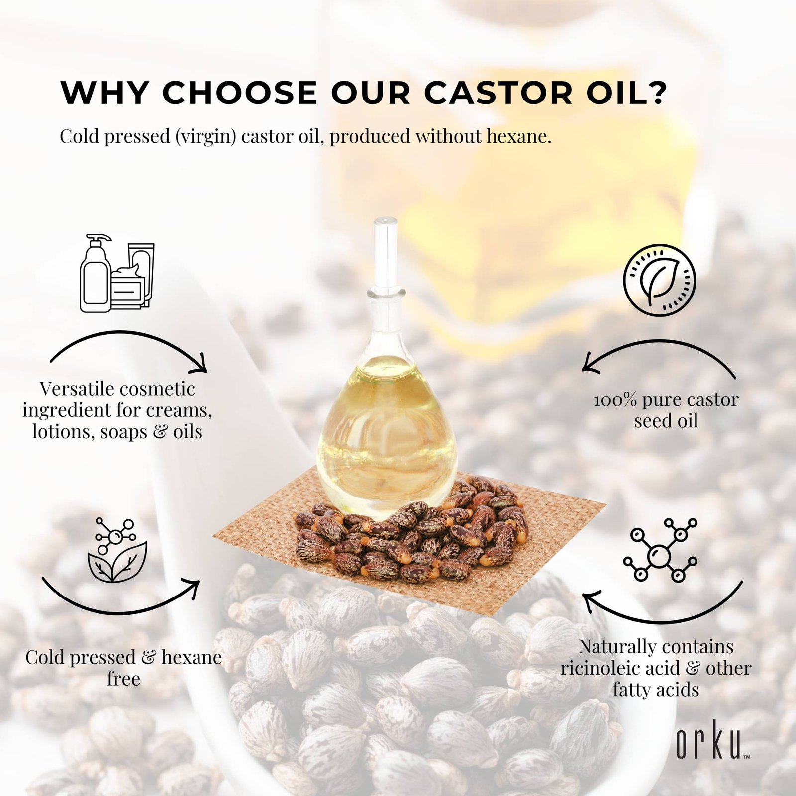 Orku 250ml Castor Oil - Hexane Free Cold Pressed Virgin - V238-SUPDZ-40283694104656 Orku 250ml Castor Oil - Hexane Free Cold Pressed Virgin - Image 4