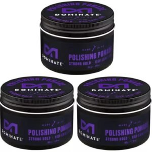3x Dominate Polishing Pomade Strong Hold High Shine 105g