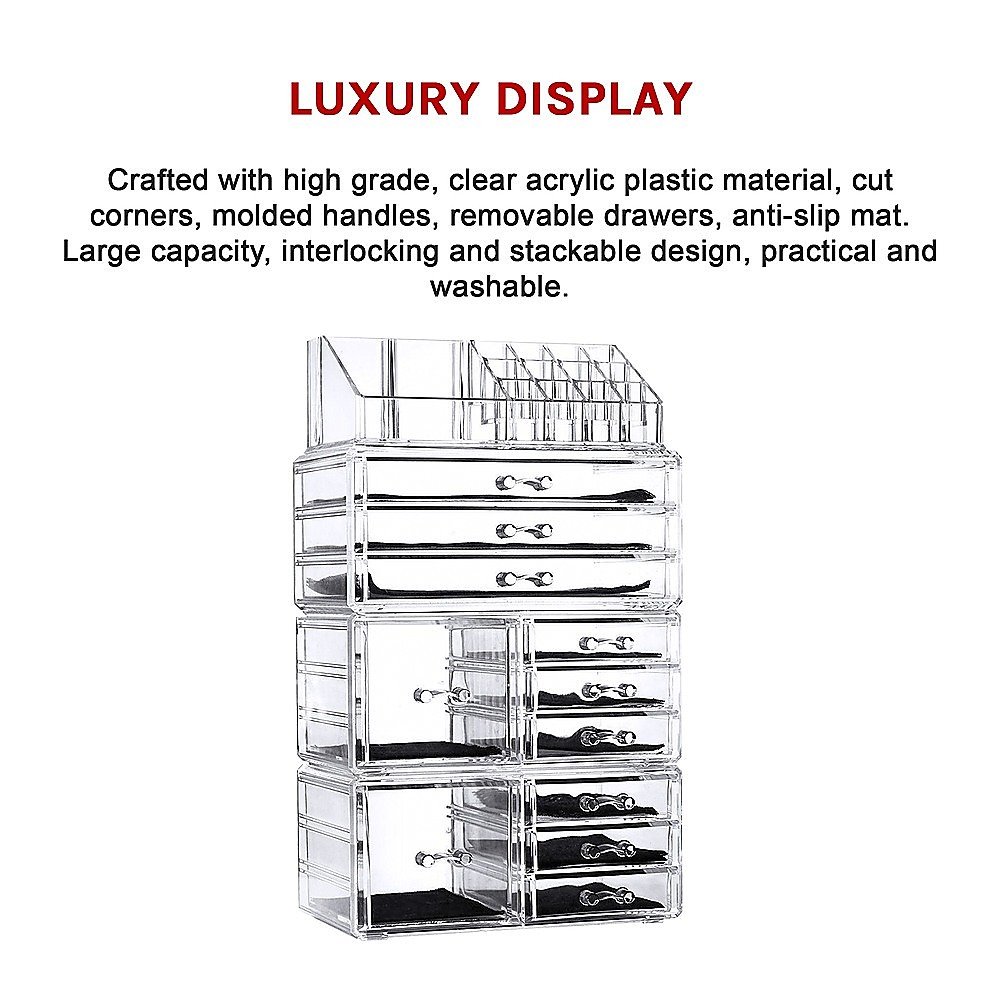 11 Drawers Clear Acrylic Tower Organiser Cosmetic jewellery Luxury Storage Cabinet - V63-831611 11 Drawers Clear Acrylic Tower Organiser Cosmetic jewellery Luxury Storage Cabinet - Image 11