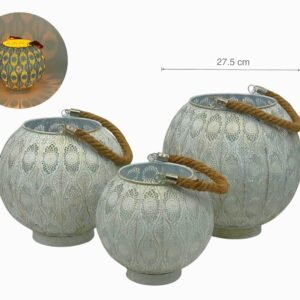 White Wash Moroccan Lantern 28cm