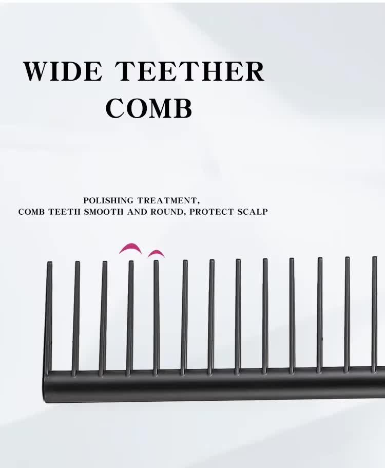 Grey Air Cushion Massage Paddle Brush & Wide Tooth Comb Set - Gentle Detangling for All Hair Types - V888-ELOSUNG23843 Grey Air Cushion Massage Paddle Brush & Wide Tooth Comb Set - Gentle Detangling for All Hair Types - Image 8