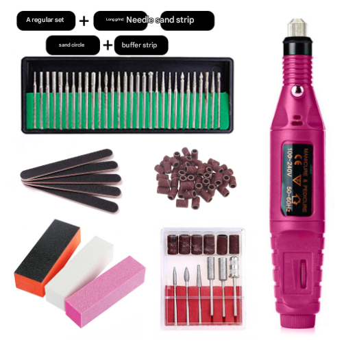 Long Grinding Needles (7-in-1) Electric Nail Drill Kit - USB Manicure Pedicure Polishing & Shaping Tool Set - V888-ELOSUNG24777 Long Grinding Needles (7-in-1) Electric Nail Drill Kit - USB Manicure Pedicure Polishing & Shaping Tool Set