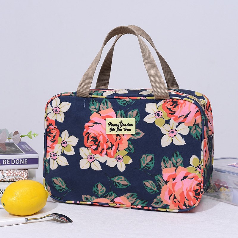 Versatile Portable Handled Bag - Durable Waterproof Fabric, Ideal for Toiletries, Lunch & Travel(Rose)