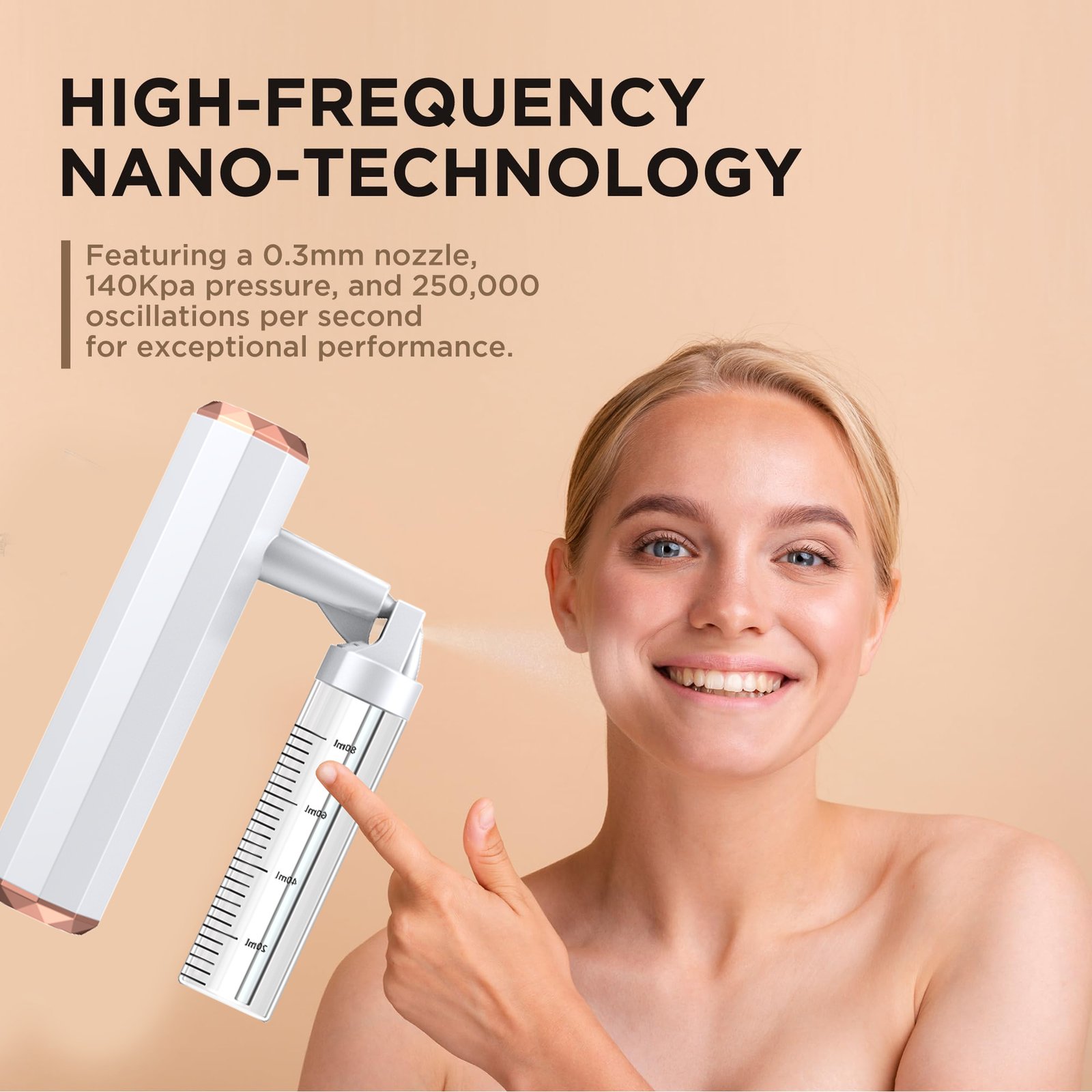 Green Rechargeable Facial Oxygen Sprayer - Home Use Nano Mist Beauty Tool - V888-ELOSUNG26387 Green Rechargeable Facial Oxygen Sprayer - Home Use Nano Mist Beauty Tool - Image 2
