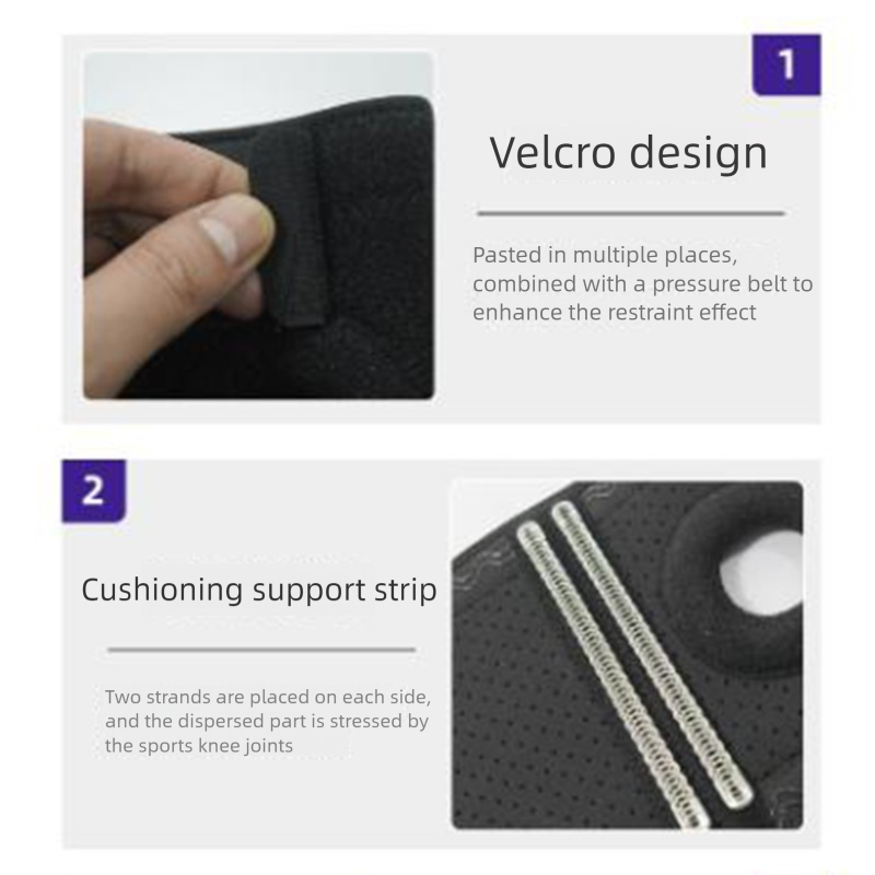 Black Adjustable Knee Brace Support (Pair) with Dual Spring Stabilizers & Patella Gel Pad - Non-Slip for Sports Running Hiking - V888-ELOSUNG27327 Black Adjustable Knee Brace Support (Pair) with Dual Spring Stabilizers & Patella Gel Pad - Non-Slip for Sports Running Hiking - Image 9