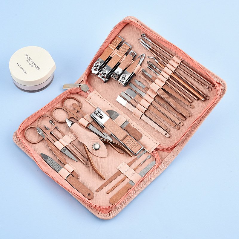 30-Piece Professional Manicure & Pedicure Set,Stainless Steel Grooming Kit(Rose Gold) - V888-ELOSUNG29025 30-Piece Professional Manicure & Pedicure Set,Stainless Steel Grooming Kit(Rose Gold) - Image 2
