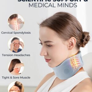 Size L Light Blue Ergonomic Neck Support Brace - Soft Cervical Collar for Posture Correction and Pain Relief