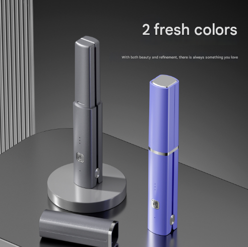 Purple Compact Cordless Hair Straightener - Portable 2-in-1 Mini Flat Iron, USB-C Rechargeable for Travel & Touch-ups - V888-ELOSUNG32839 Purple Compact Cordless Hair Straightener - Portable 2-in-1 Mini Flat Iron, USB-C Rechargeable for Travel & Touch-ups - Image 2