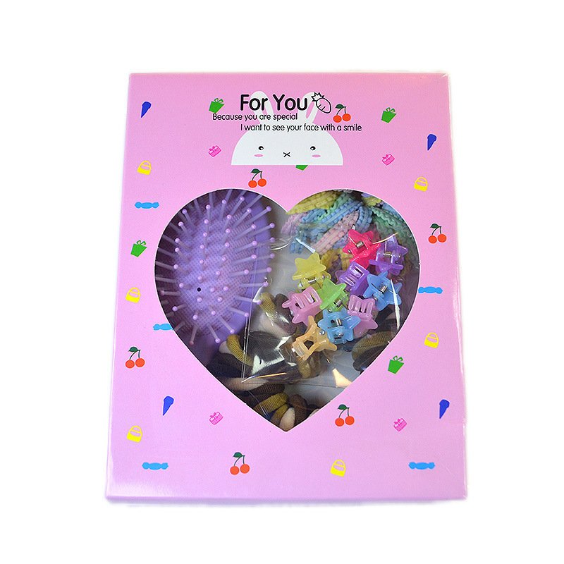 Style 1 Boxed Hair Tie Set with Pink Rubber Bands, Cute Hair Accessories & Mini Comb – Perfect Gift for Girls - V888-ELOSUNG36988 Style 1 Boxed Hair Tie Set with Pink Rubber Bands, Cute Hair Accessories & Mini Comb – Perfect Gift for Girls - Image 3