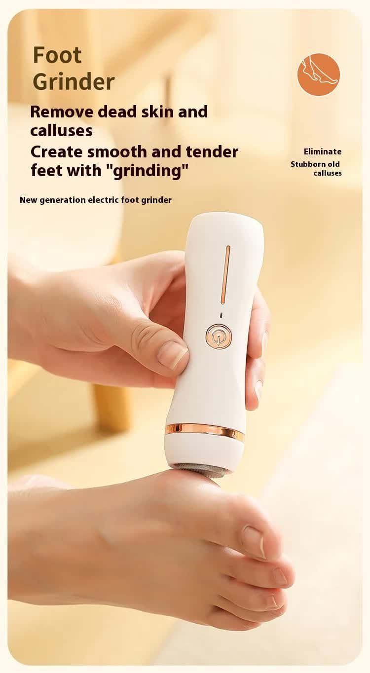 Electric Foot Callus Remover Rechargeable Pedicure Tool with 3 Grinding Heads Portable Dead Skin Exfoliator Ivory White - V888-ELOSUNG44020 Electric Foot Callus Remover Rechargeable Pedicure Tool with 3 Grinding Heads Portable Dead Skin Exfoliator Ivory White - Image 2