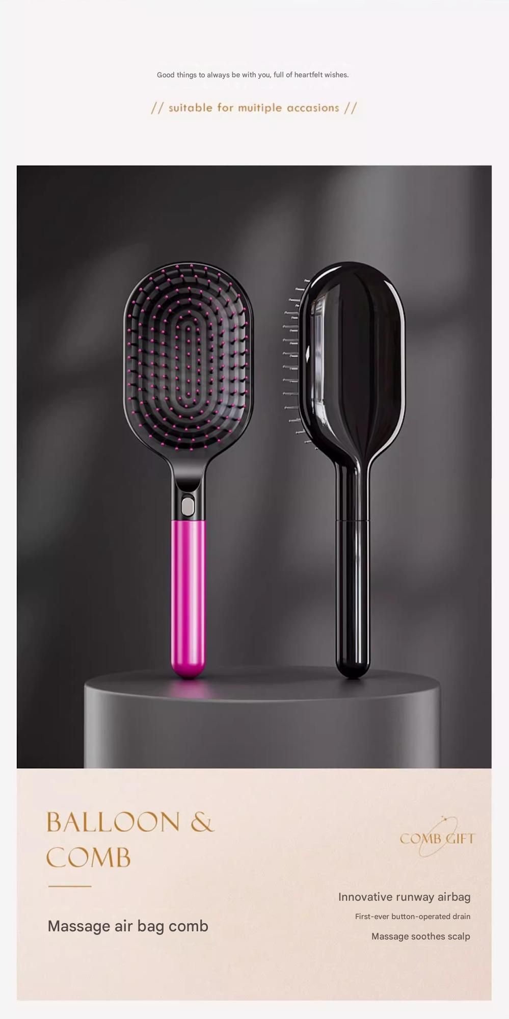 Rose Red 3-Piece Gift Box Set Premium ABS Hair Care Gift Set with Cushion Paddle Brush, Detangling Comb, Cleaning Brush & Stand - Elegant Mother’s Day or Couple’s Gift for Daily Styling and Scalp Comfort - V888-ELOSUNG50825 Rose Red 3-Piece Gift Box Set Premium ABS Hair Care Gift Set with Cushion Paddle Brush, Detangling Comb, Cleaning Brush & Stand - Elegant Mother’s Day or Couple’s Gift for Daily Styling and Scalp Comfort - Image 5