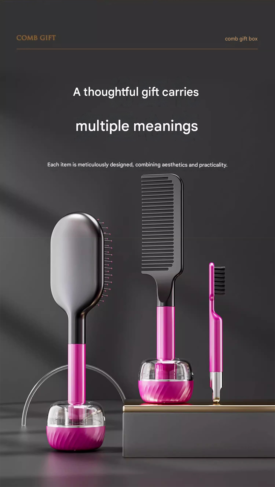 Rose Red 3-Piece Gift Box Set Premium ABS Hair Care Gift Set with Cushion Paddle Brush, Detangling Comb, Cleaning Brush & Stand - Elegant Mother’s Day or Couple’s Gift for Daily Styling and Scalp Comfort - V888-ELOSUNG50825 Rose Red 3-Piece Gift Box Set Premium ABS Hair Care Gift Set with Cushion Paddle Brush, Detangling Comb, Cleaning Brush & Stand - Elegant Mother’s Day or Couple’s Gift for Daily Styling and Scalp Comfort - Image 11