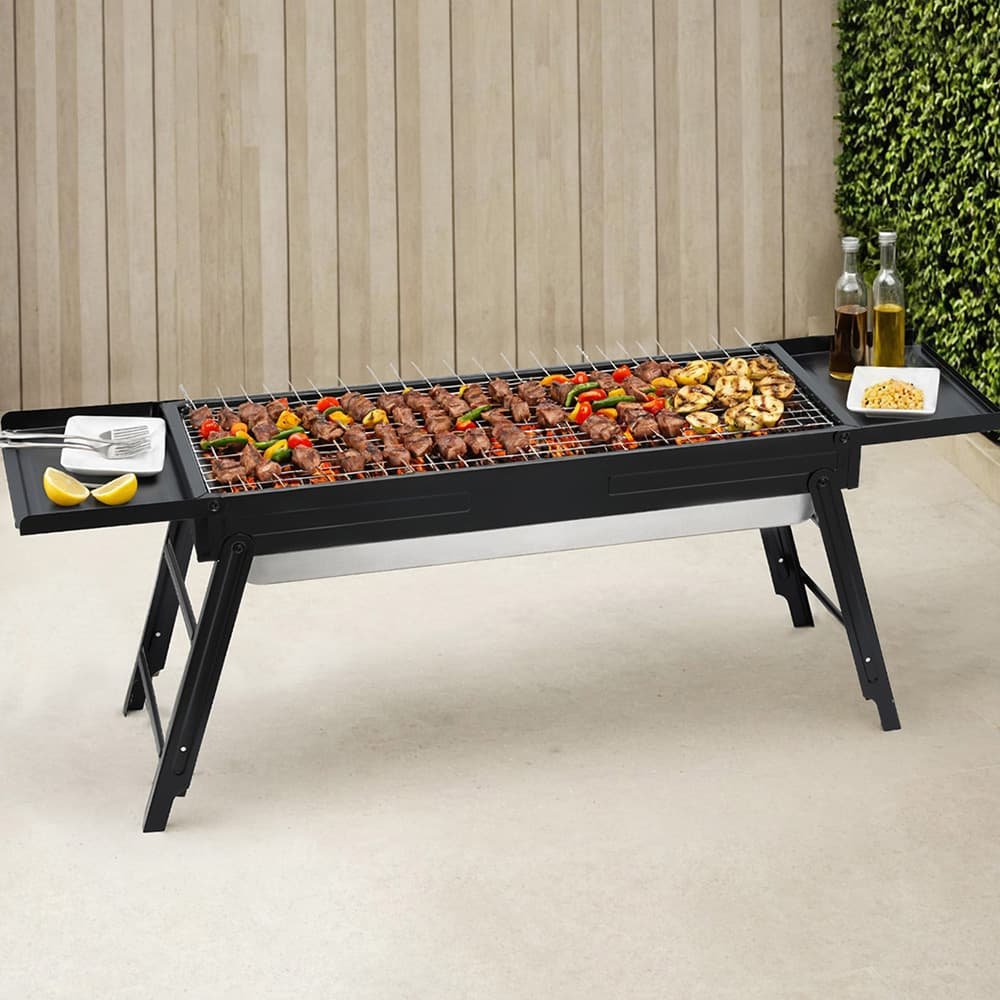 Grillz Charcoal BBQ Grill Smoker Portable Barbecue Outdoor Foldable Camping - BBQ-B-SMOKER-DRAWER BBQ B SMOKER DRAWER 202506101046 06