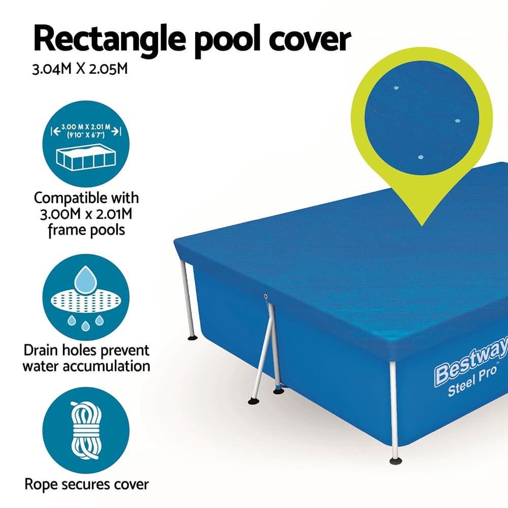 Bestway Pool Cover 58106 Fits 3x2.01m Above Ground Swimming Pool PE Blanket - BW-PC-3X2-58106 BW PC 3X2 58106 191848 04