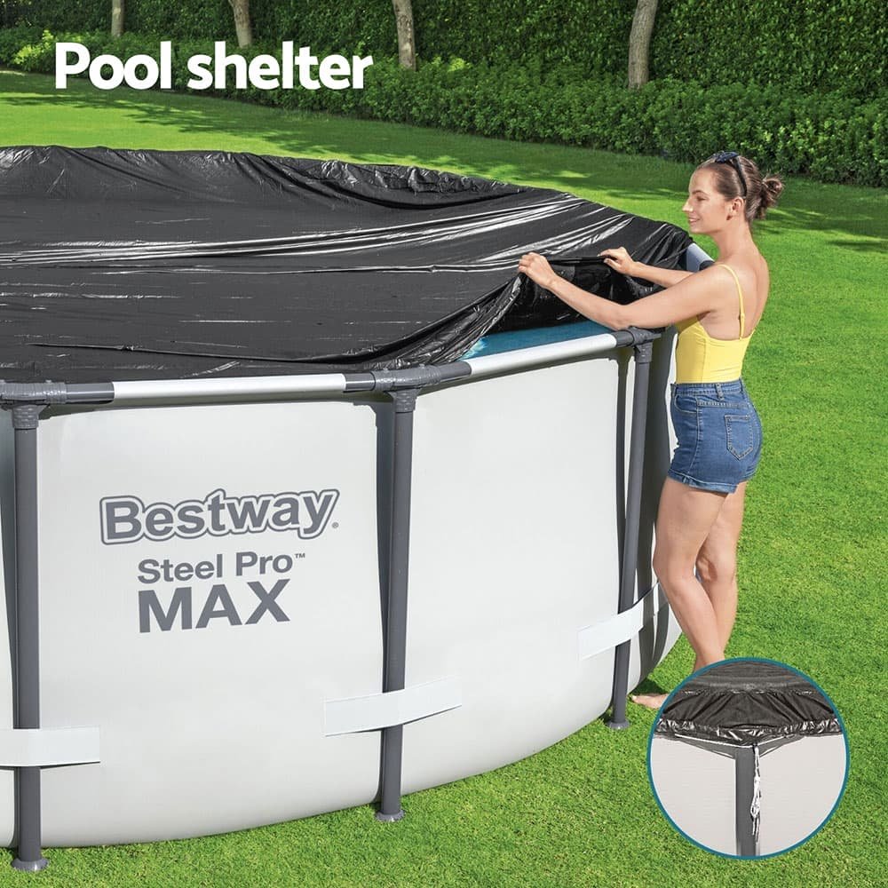 Bestway Pool Cover Fits 3.05m Round Above Ground Swimming Pool PVC Blanket - BW-PC-R-305-58036 BW PC R 305 58036 194979 03