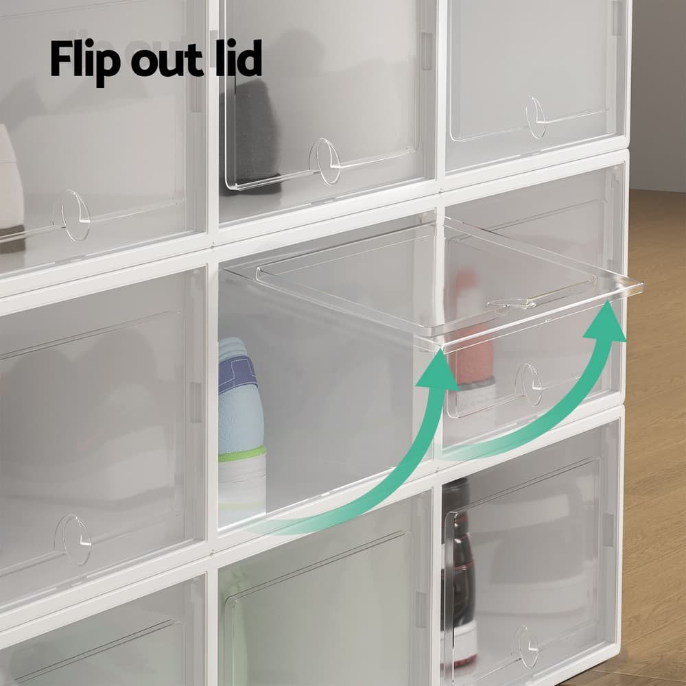 Artiss Shoe Box Rack DIY Set of 24 Stackable White Abel - DIY-SHOE-BOX-24-WH DIY SHOE BOX 24 WH 139382 06