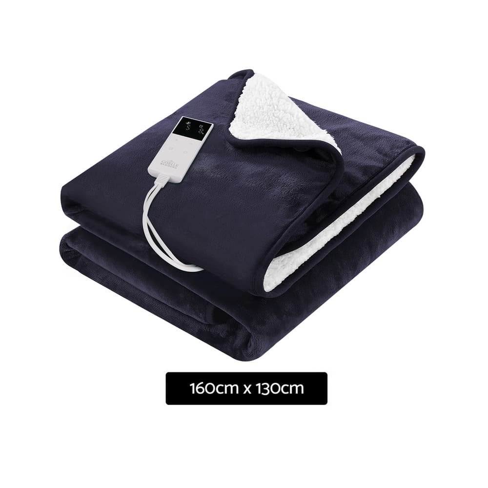 Giselle Electric Throw Rug Heated Blanket Fleece Charcoal - EB-C-THROW-RUG-DS-CHR EB C THROW RUG DS CHR 150698 01
