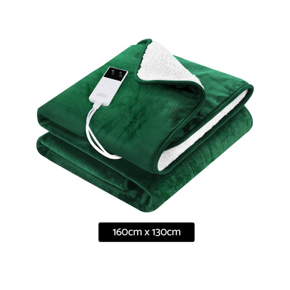 Giselle Electric Throw Rug Heated Blanket Double Sided Green - EB-C-THROW-RUG-DS-GN EB C THROW RUG DS GN 150699 01