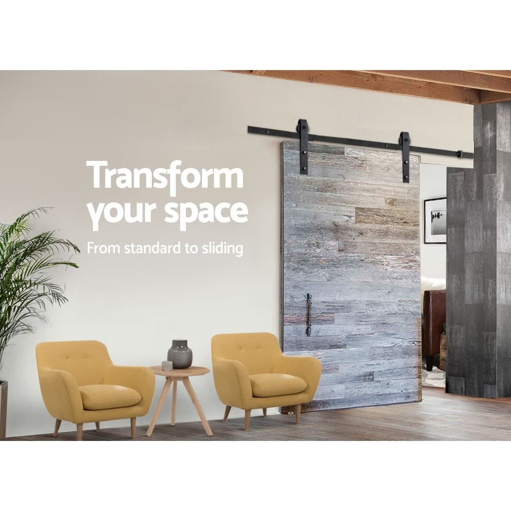 Cefito Sliding Barn Door Hardware Track Set 1.83m - GA-SDOOR-D-183 Cefito Sliding Barn Door Hardware Track Set 1.83m - Image 4