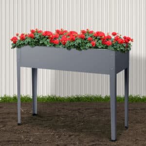 Green Fingers Garden Bed Elevated 100X80X30cm Planter Box Container Galvanised