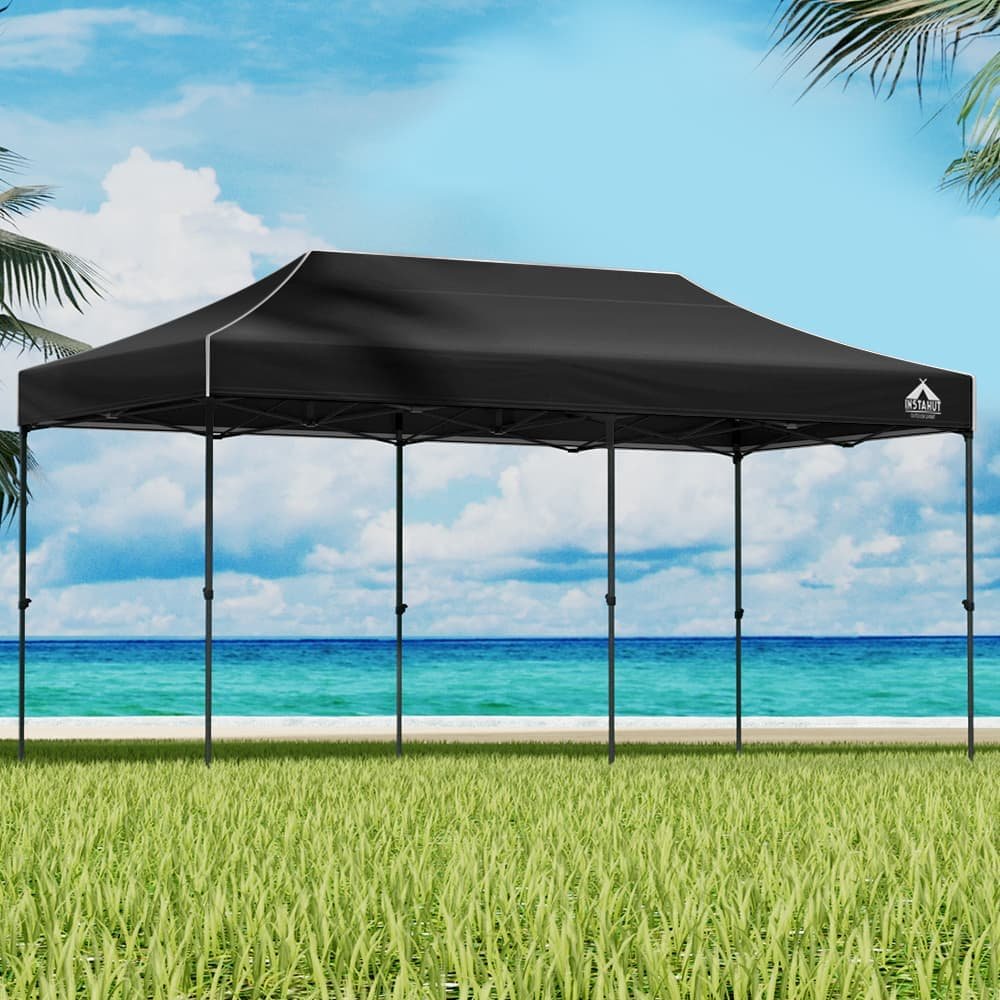 Instahut Gazebo Pop Up 3x6m w/Base Podx4 Marquee Folding Outdoor Wedding Camping Tent Shade Canopy Navy - GAZEBO-T-3X6-F-NA-BASE Instahut Gazebo Pop Up 3x6m w/Base Podx4 Marquee Folding Outdoor Wedding Camping Tent Shade Canopy Navy