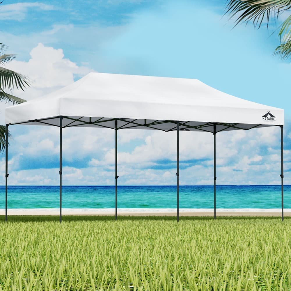 Instahut Gazebo Pop Up Marquee 3x6 Folding 500D Wedding Tent Base Pod White - GAZEBO-T-3X6-F-WH-BASE Instahut Gazebo Pop Up Marquee 3x6 Folding 500D Wedding Tent Base Pod White