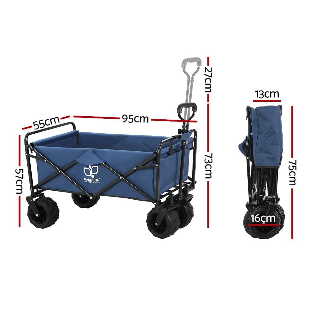 Gardeon Garden Cart Folding 120kg Trolley Camping Wagon Barrow Outdoor Beach - GCT-FABRIC-120KG-NA Gardeon Garden Cart Folding 120kg Trolley Camping Wagon Barrow Outdoor Beach - Image 2
